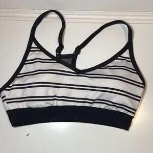 PINK Victoria's Secret Black and White Striped Sports Bra